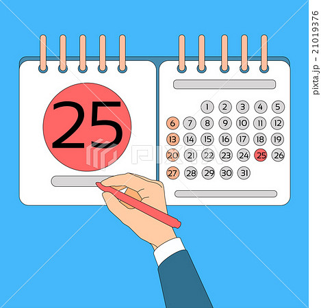 Calendar Hand Hold Pen 25 Last Financial 21019376