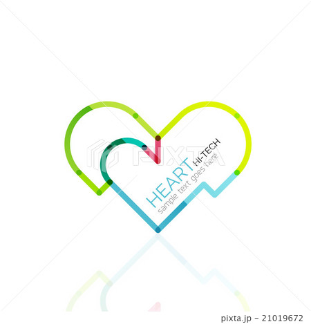 Logo love heart, abstract linear geometric 21019672