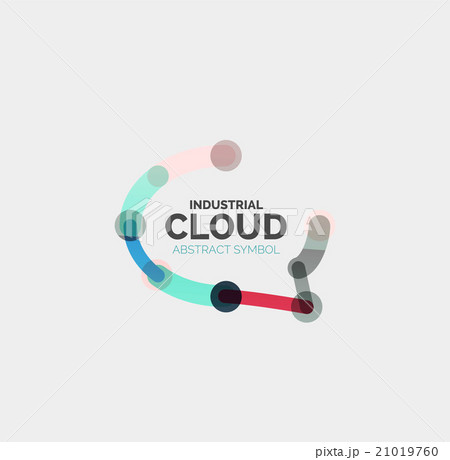 Flat linear design speech cloud logo. Talk bubble 21019760