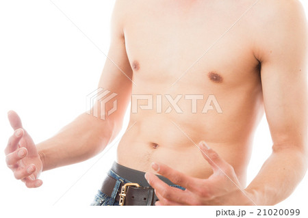 裸の男性　白バック 21020099