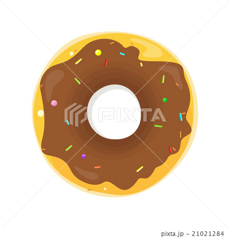 Sweet Donuts Set Design Flat Food Sweet Donuts Set Design Flat Food 21021284