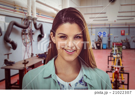 Composite image of pretty girl smiling Composite image of pretty girl smiling 21022307