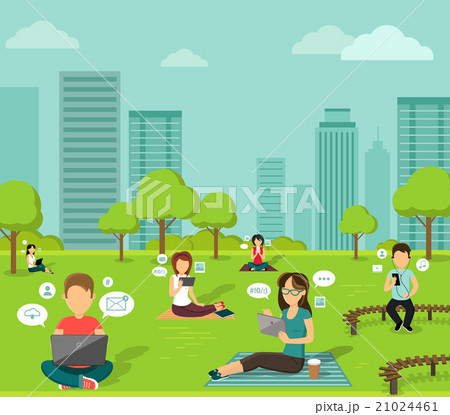 People in the Park Online Web Design Flat 21024461