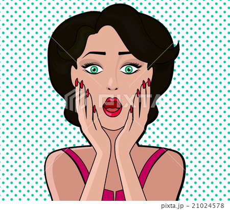 Cartoon Attractive Woman with Bubble WOW Cartoon Attractive Woman with Bubble WOW 21024578