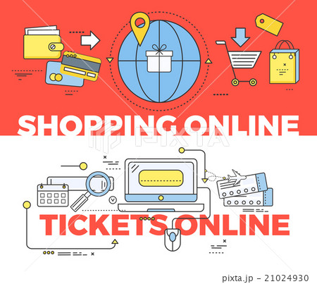 Shopping and Tickets Online Concept Shopping and Tickets Online Concept 21024930