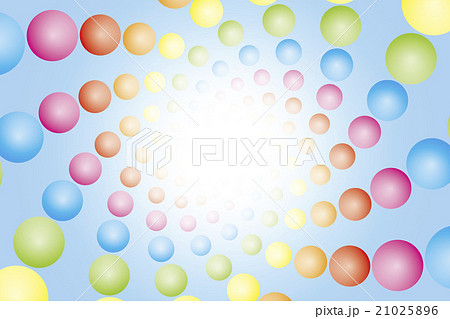 背景素材壁紙 カラーボール 球体 玉 渦巻 スパイラル 螺旋 虹色 レインボーカラー 七色 カラフルのイラスト素材