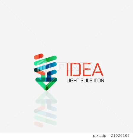 Logo, vector light bulb abstract linear geometric 21026103