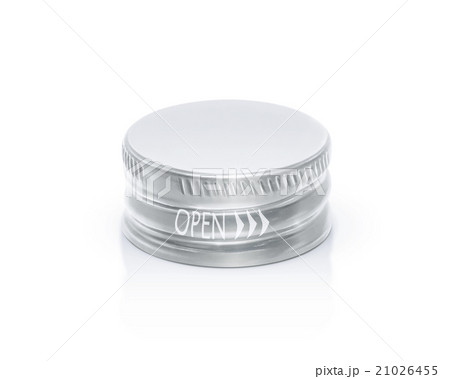 Silver cap of bottle isolated on white background 21026455