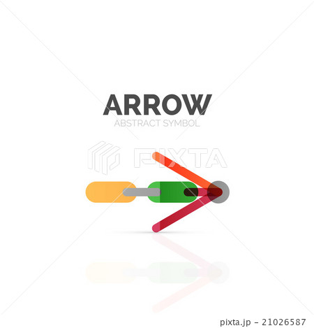 Linear arrow abstract logo, connected multicolored 21026587
