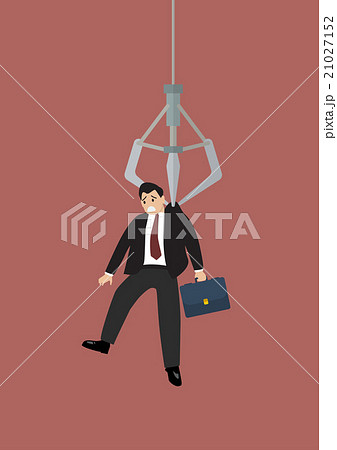 Robotic claw clutching a businessman 21027152