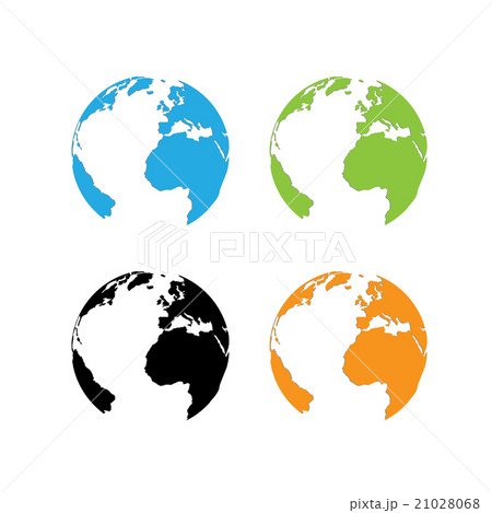 Four isolated 3d earth logo 21028068