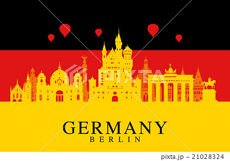 Germany flag, Berlin travel landmark. 21028324