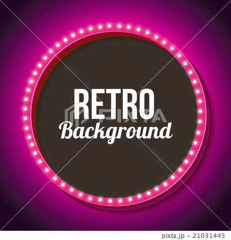 Retro frame circle with neon lights 21031445