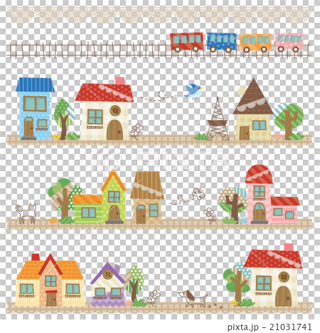 町並み パッチワーク風 町並み パッチワーク風 21031741