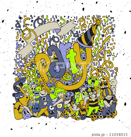 Hand Drawn of happy party background. 21038015