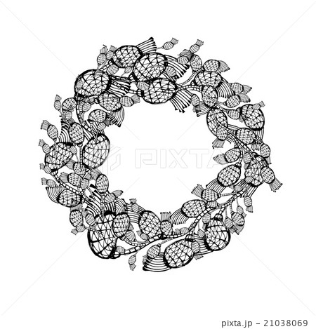 Floral wreath sketch for your design 21038069