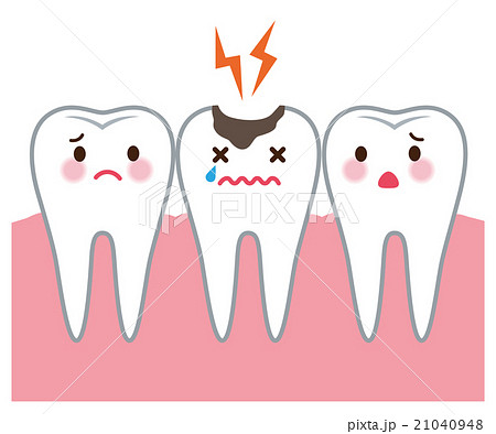 虫歯 歯 医療のイラスト素材