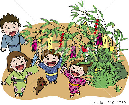 ファミリーイラスト　七夕 21041720