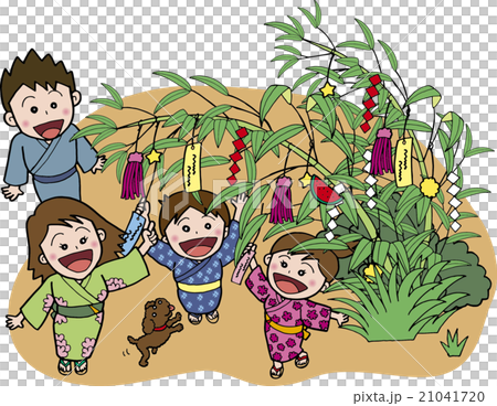 ファミリーイラスト　七夕 21041720