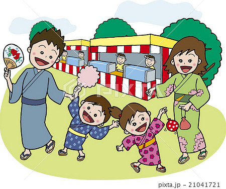 ファミリーイラスト　お祭り 21041721