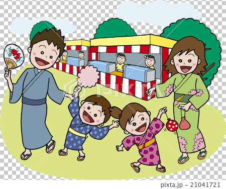 ファミリーイラスト　お祭り 21041721