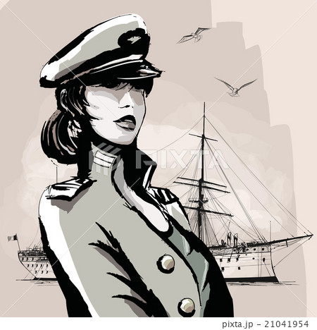 Pretty woman in marine officer uniform Pretty woman in marine officer uniform 21041954