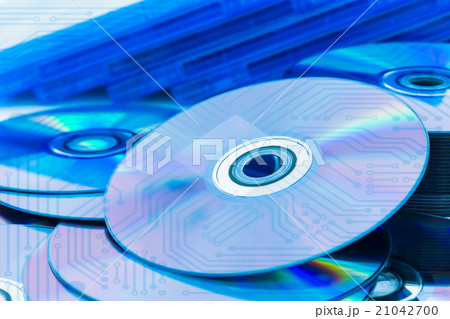 Closeup compact discs with the circuit board Closeup compact discs with the circuit board 21042700