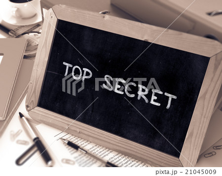 Top Secret Concept Hand Drawn on Chalkboard. 21045009