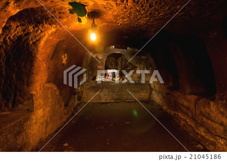 Sacral stone inside Goa Gajah Temple, Indonesia. 21045186