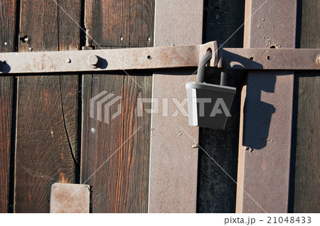 The door is locked on the lock The door is locked on the lock 21048433