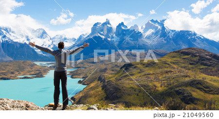 man hiking in patagonia 21049560