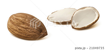 Almond half set group isolated on white background 21049735