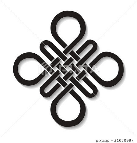Auspicious Endless knot.Buddhist symbol.Black 21050997