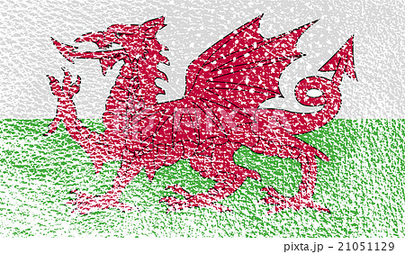 Flag of Wales with old texture. Vector 21051129
