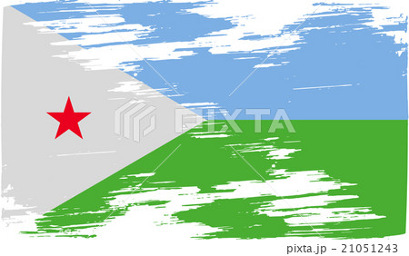 Flag of Djibouti with old texture. Vector 21051243