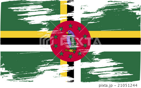 Flag of Dominica with old texture. Vector 21051244