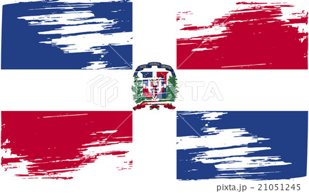 Flag of Dominican Republic with old texture. Vecto Flag of Dominican Republic with old texture. Vecto 21051245