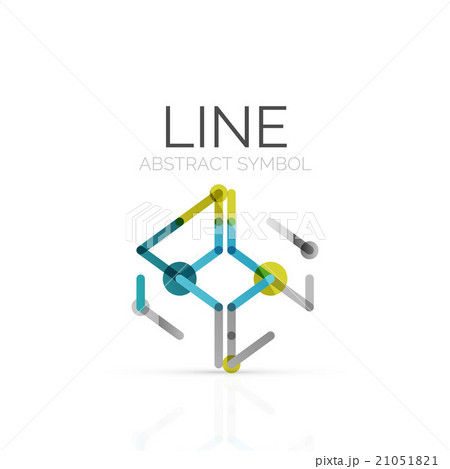Linear abstract logo, connected multicolored Linear abstract logo, connected multicolored 21051821