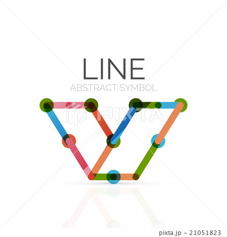 Linear abstract logo, connected multicolored 21051823