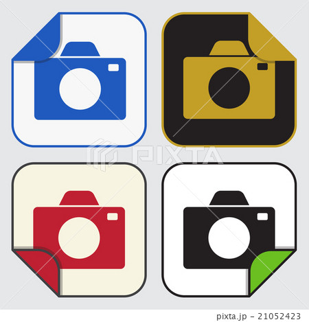 four square sticky icons - cameraのイラスト素材 [21052423] - PIXTA