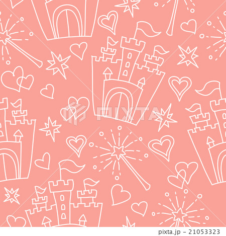 Hand drawn vector seamless princess pattern 21053323