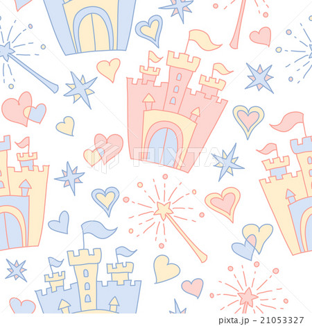 Hand drawn vector seamless princess pattern 21053327