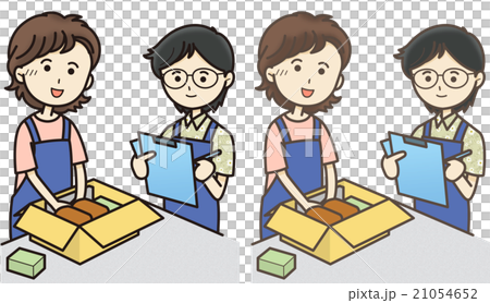 商品仕分け 梱包スタッフのイラスト素材