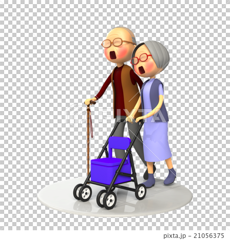An old couple walking together An old couple walking together 21056375