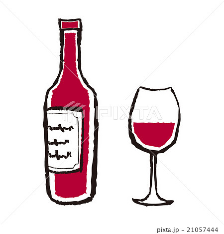 手描き風赤ワインのイラスト素材