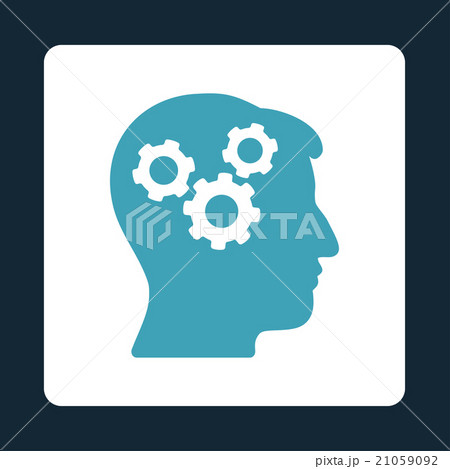 Brain Rounded Square Button 21059092