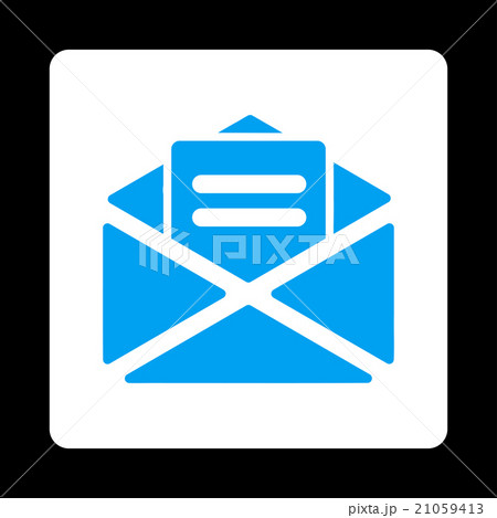 Open Mail Rounded Square Button 21059413