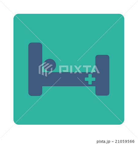 Hospital Bed Rounded Square Button 21059566