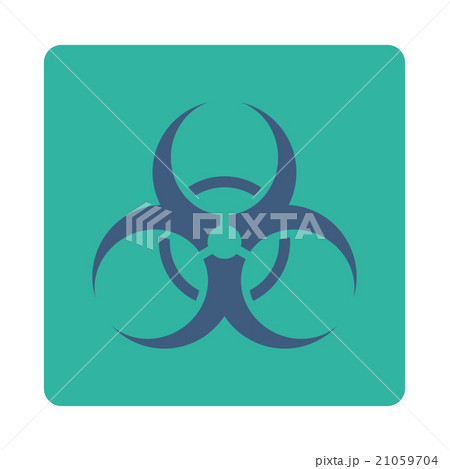 Biohazard Symbol Rounded Square Button 21059704
