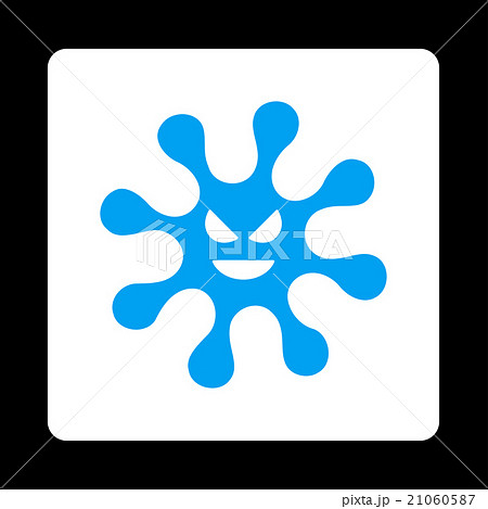 Evil Microbe Rounded Square Button 21060587